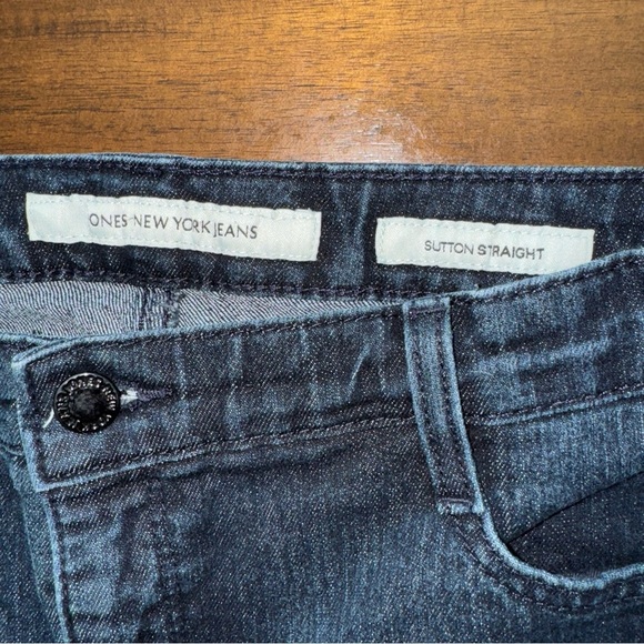 Jones New York Womens Dark Wash Denim Sutton Straight Blue Jeans 16P Petite - Picture 8 of 8